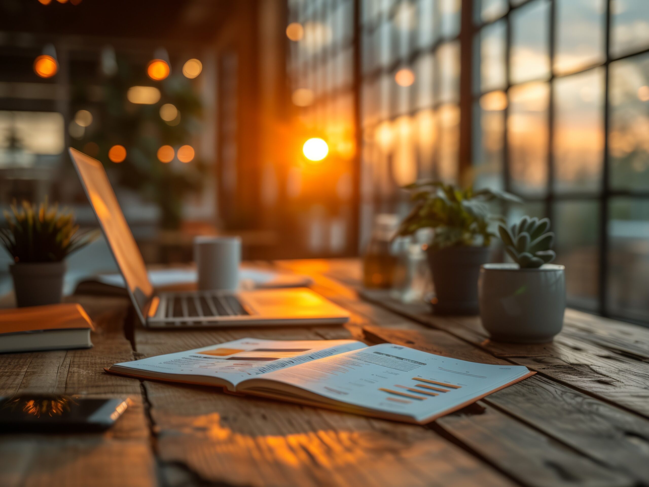 Regulatory consultant desk in sunlight